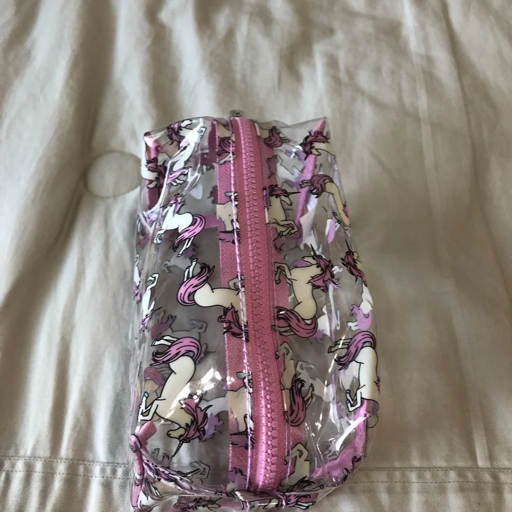 Unicorn Print Clear Cosmetic Bag